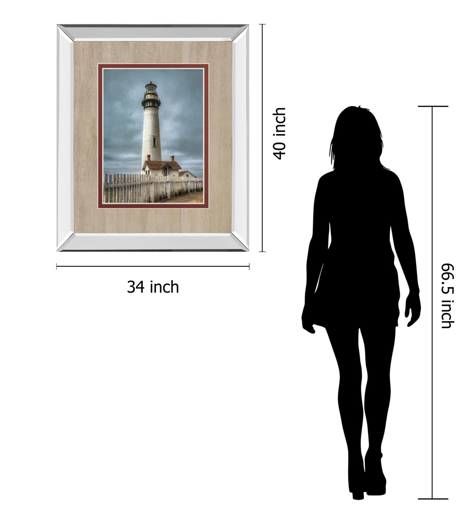 Pigeon Point Lighthouse By Cahill, M. 34X40 Mirror Frame Print