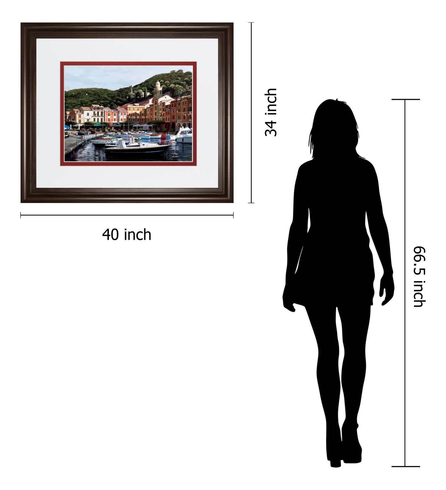 Sunshine Over Portofino By Saunders, B. 34X40 Framed Print