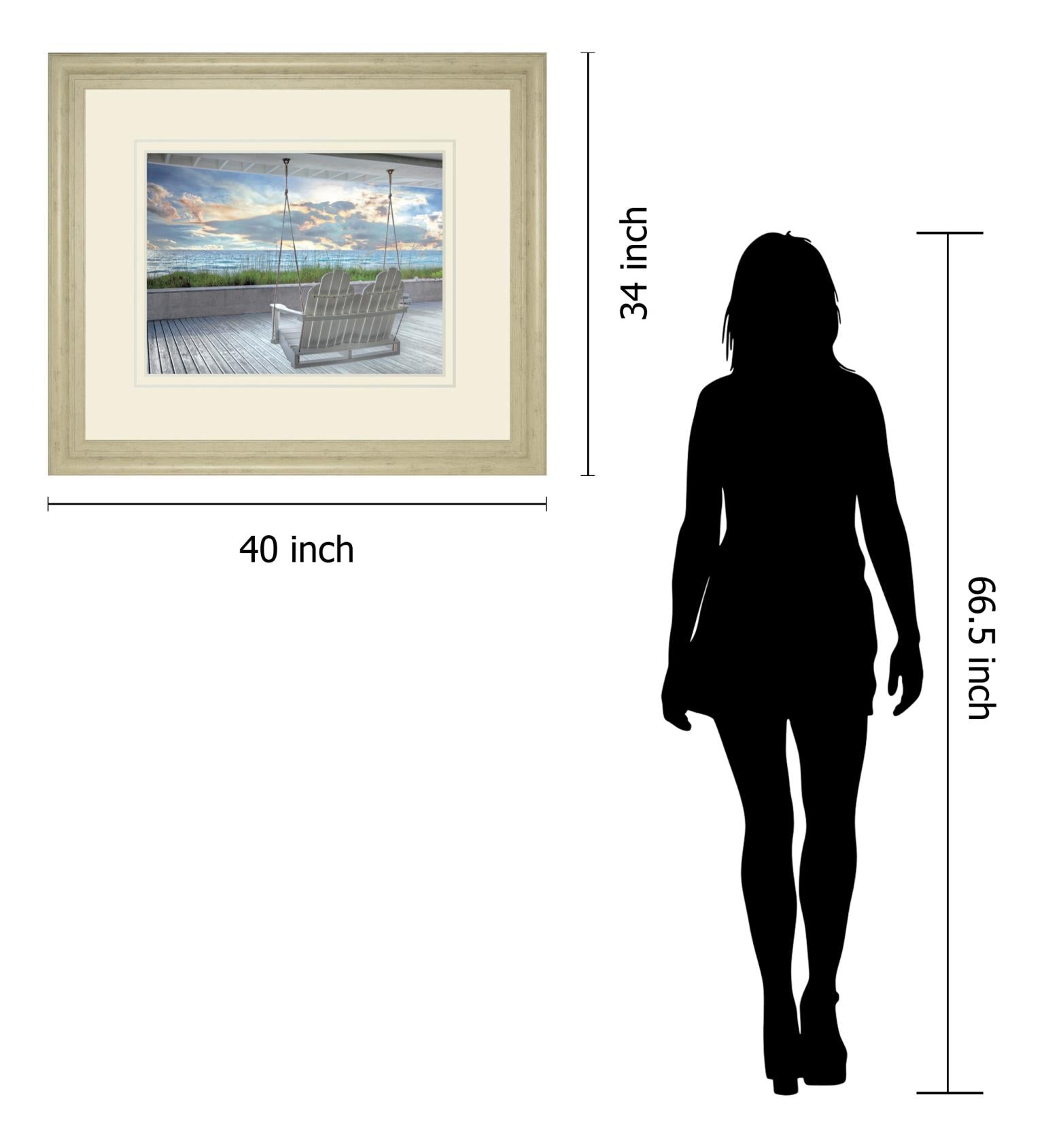 Swing At The Beach By Celebrate Life Gallery 34X40 Framed Print