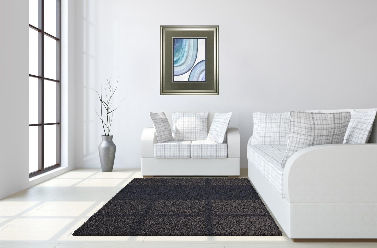 Endless Blue Ii By Eva Watts 34X40 Framed Print