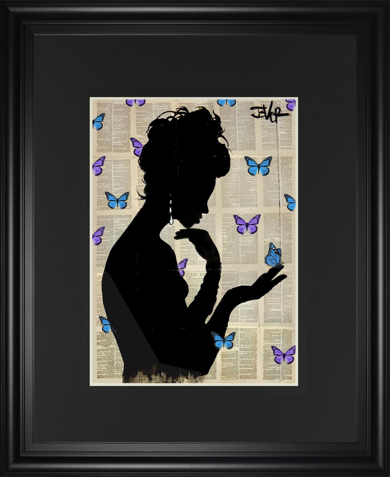 Blue Butterflight  By Loui Jover 34X40 Framed Print