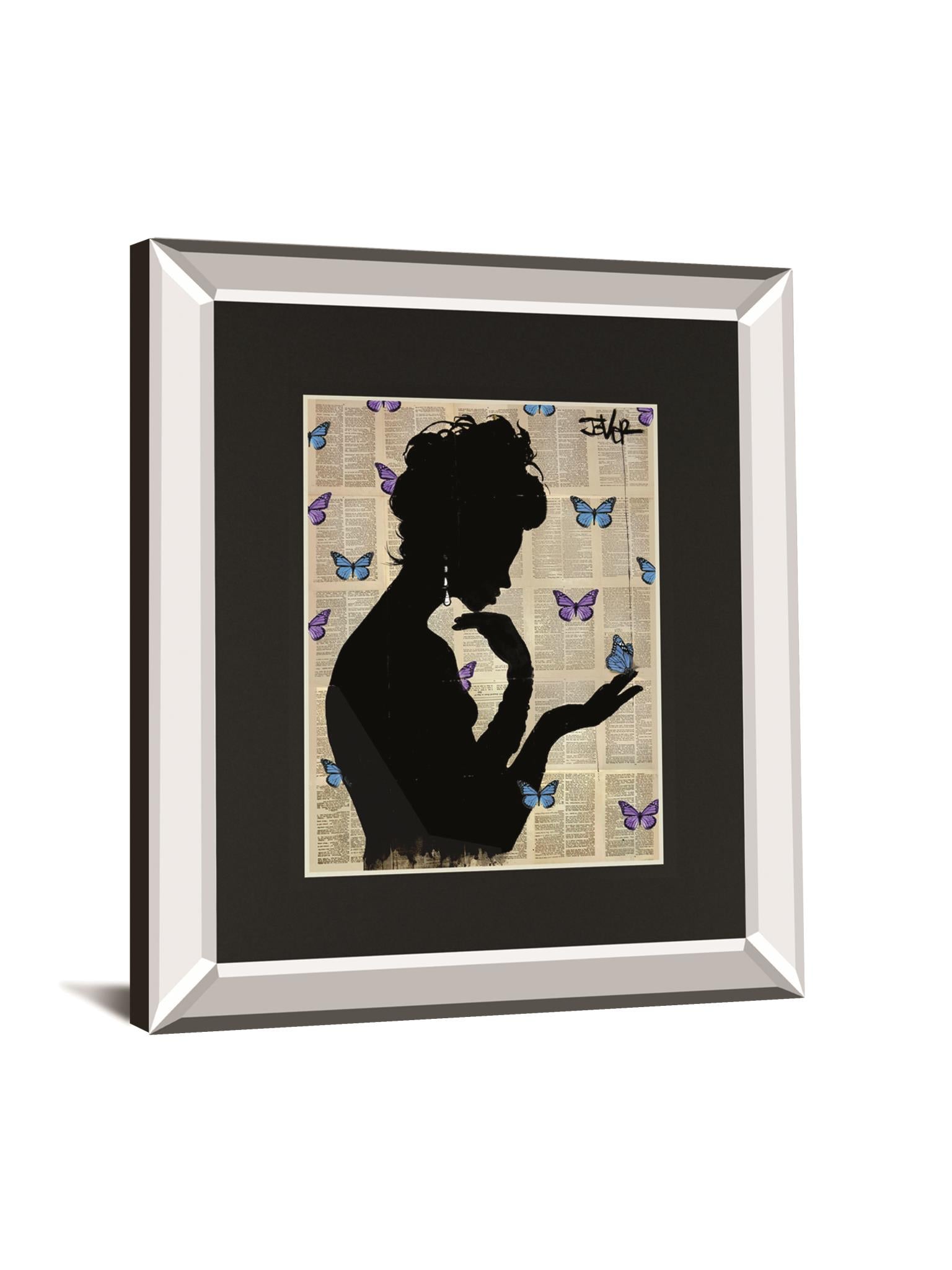 Blue Butterflight  By Loui Jover 34X40 Mirror Frame Print