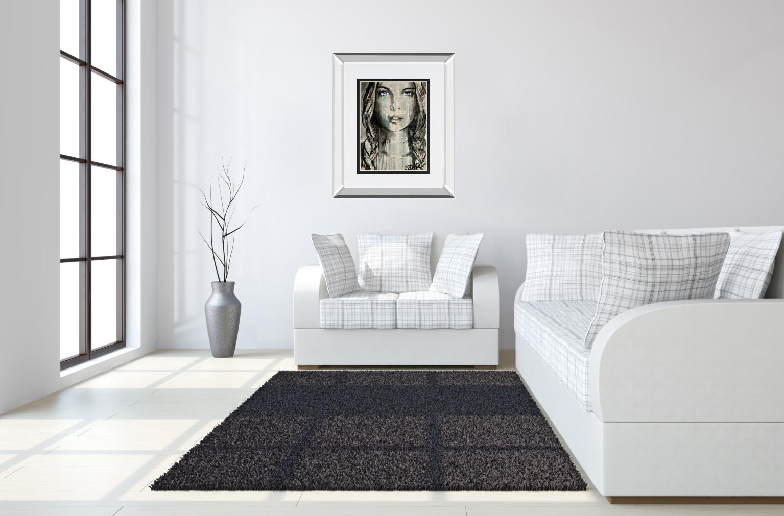 Blue Shore  By Loui Jover 34X40 Mirror Frame Print