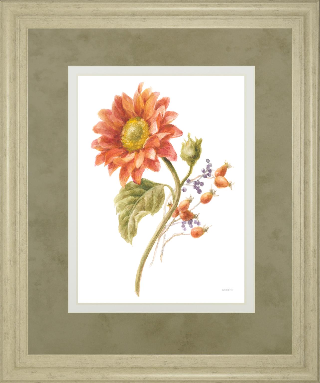 Floursack Autumn Ii On White By Danhui Nai 34X40 Framed Print