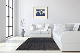 Blueprint World Map V2 By Sue Schlabach 34X40 Mirror Frame Print