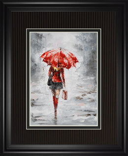 City In The Rain I By Jolanta Kowalik 34X40 Framed Print