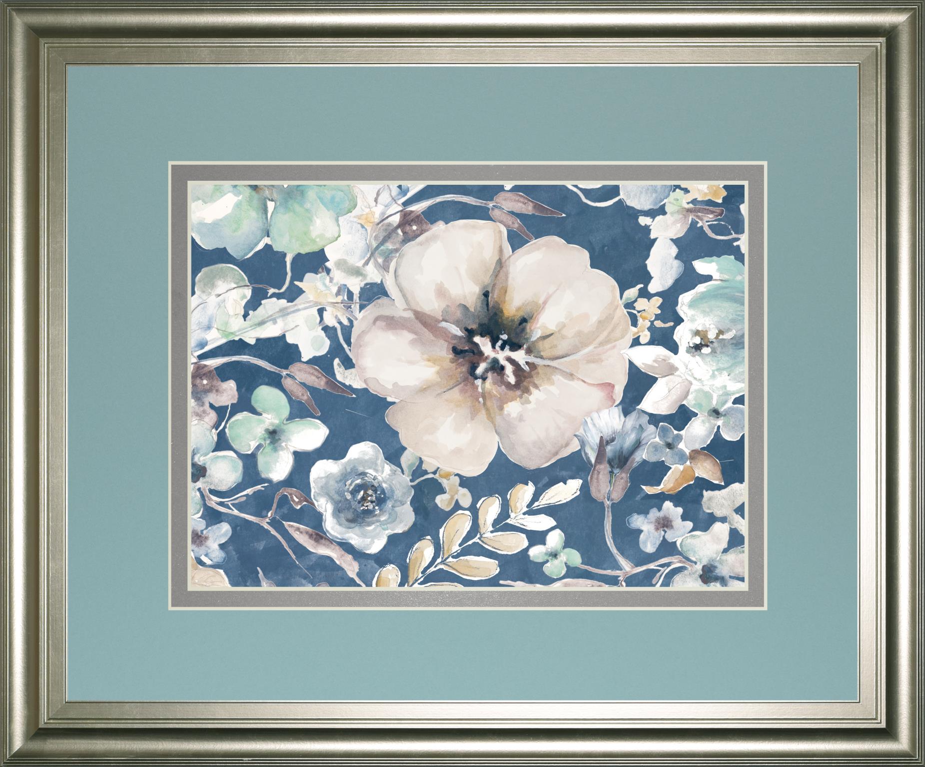 Indigo Beautiful Ii By Patricia Pinto 34X40 Framed Print