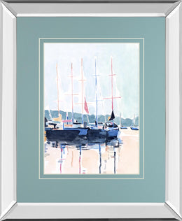 Watercolor Boat Club I By Emma Scarvey 34X40 Mirror Frame Print