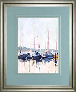 Watercolor Boat Club Ii By Emma Scarvey 34X40 Framed Print