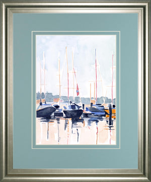 Watercolor Boat Club Ii By Emma Scarvey 34X40 Framed Print