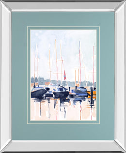 Watercolor Boat Club Ii By Emma Scarvey 34X40 Mirror Frame Print
