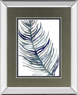 Blue Feathered Palm I By Emma Scarvey 34X40 Mirror Frame Print