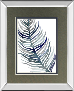 Blue Feathered Palm I By Emma Scarvey 34X40 Mirror Frame Print