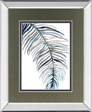 Blue Feathered Palm Ii By Emma Scarvey 34X40 Mirror Frame Print