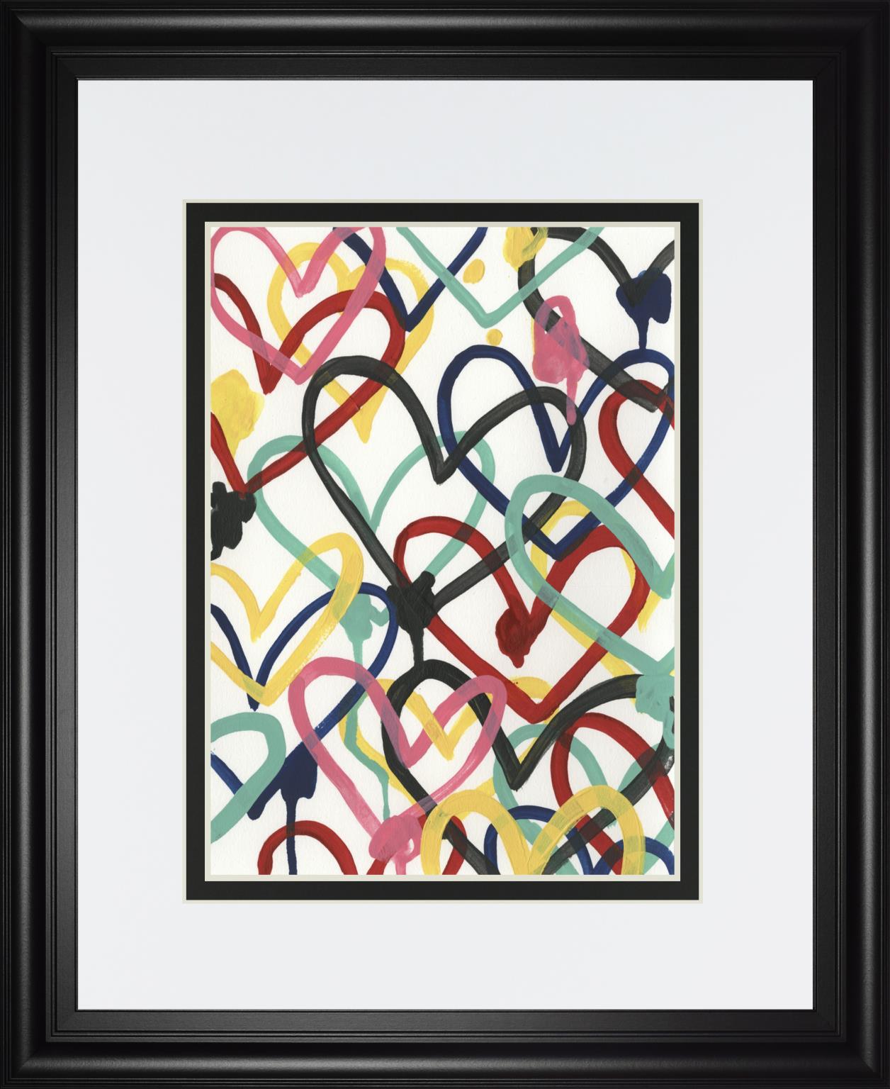 Heart Scribbles I By June Erica Vess 34X40 Framed Print