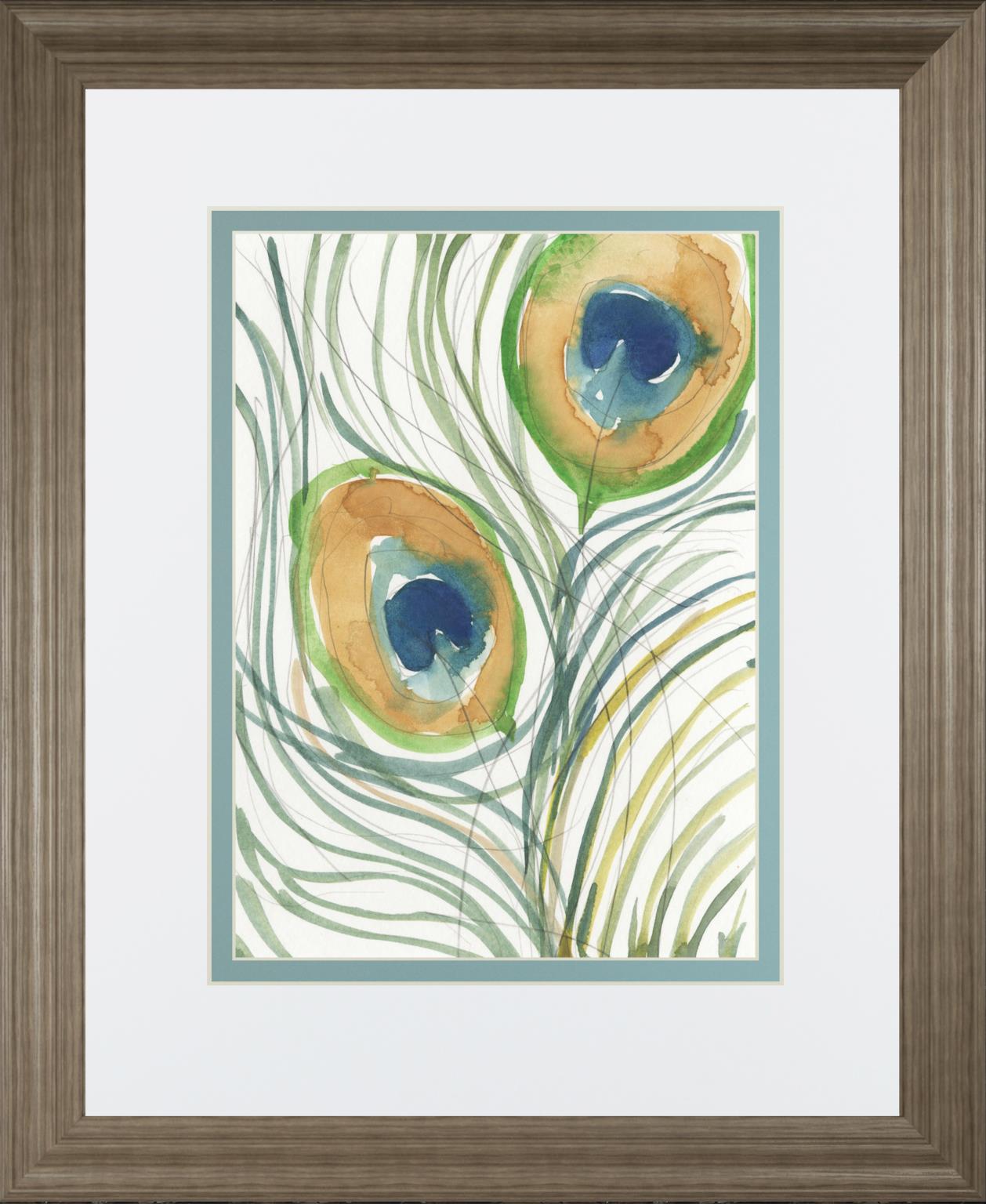 Peacock Abstract I By Samuel Dixon 34X40 Framed Print
