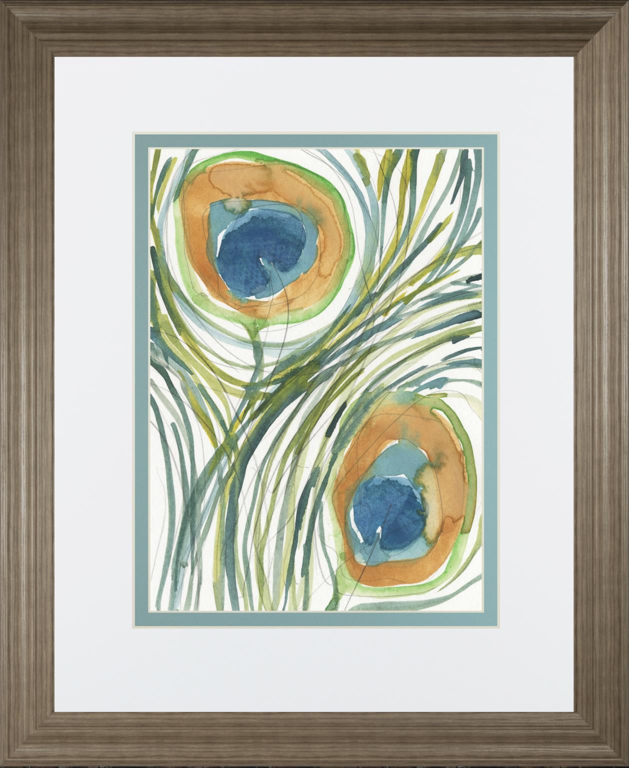Peacock Abstract Ii By Samuel Dixon 34X40 Framed Print