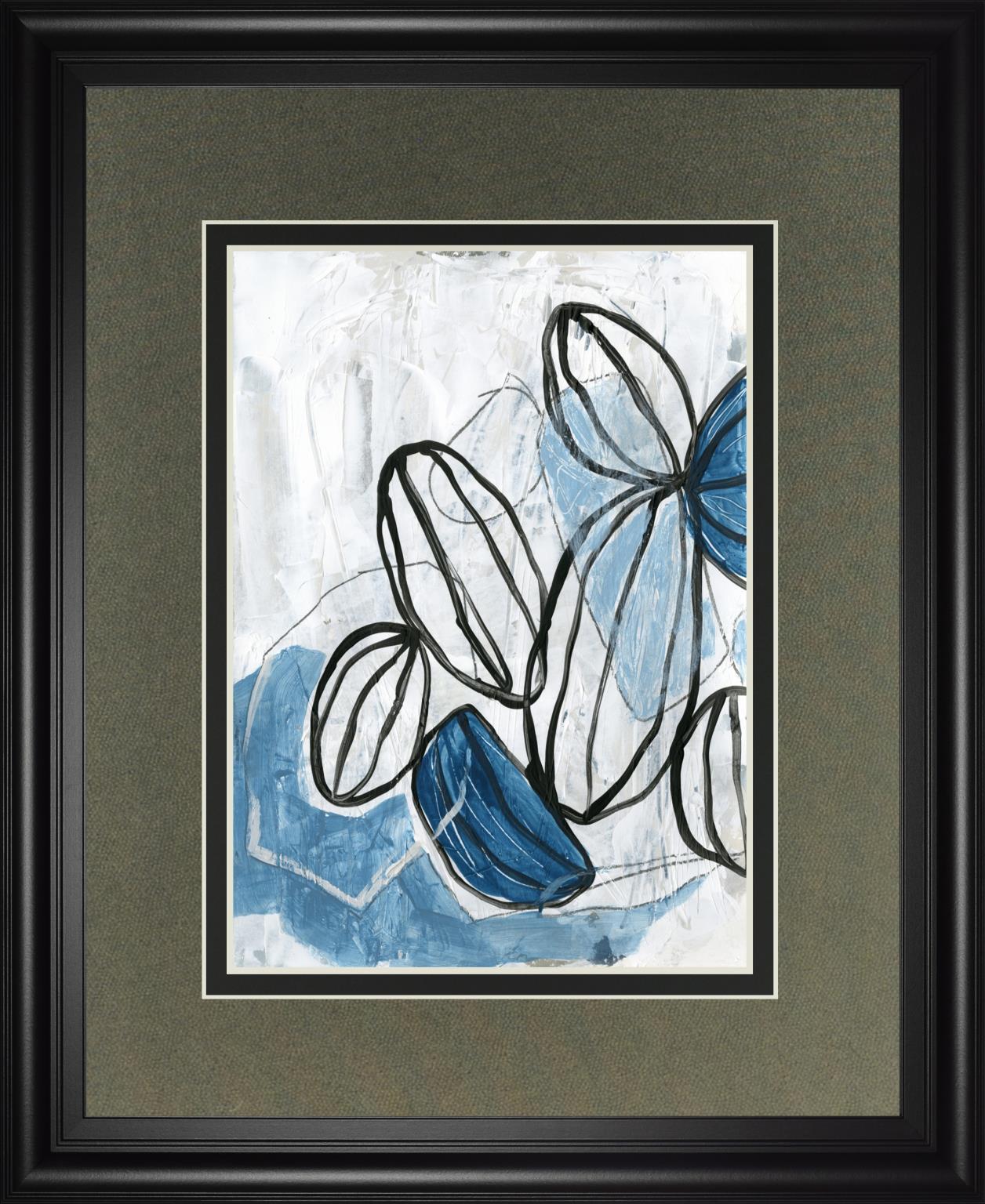 Blue Lanterns I By June Erica Vess 34X40 Framed Print