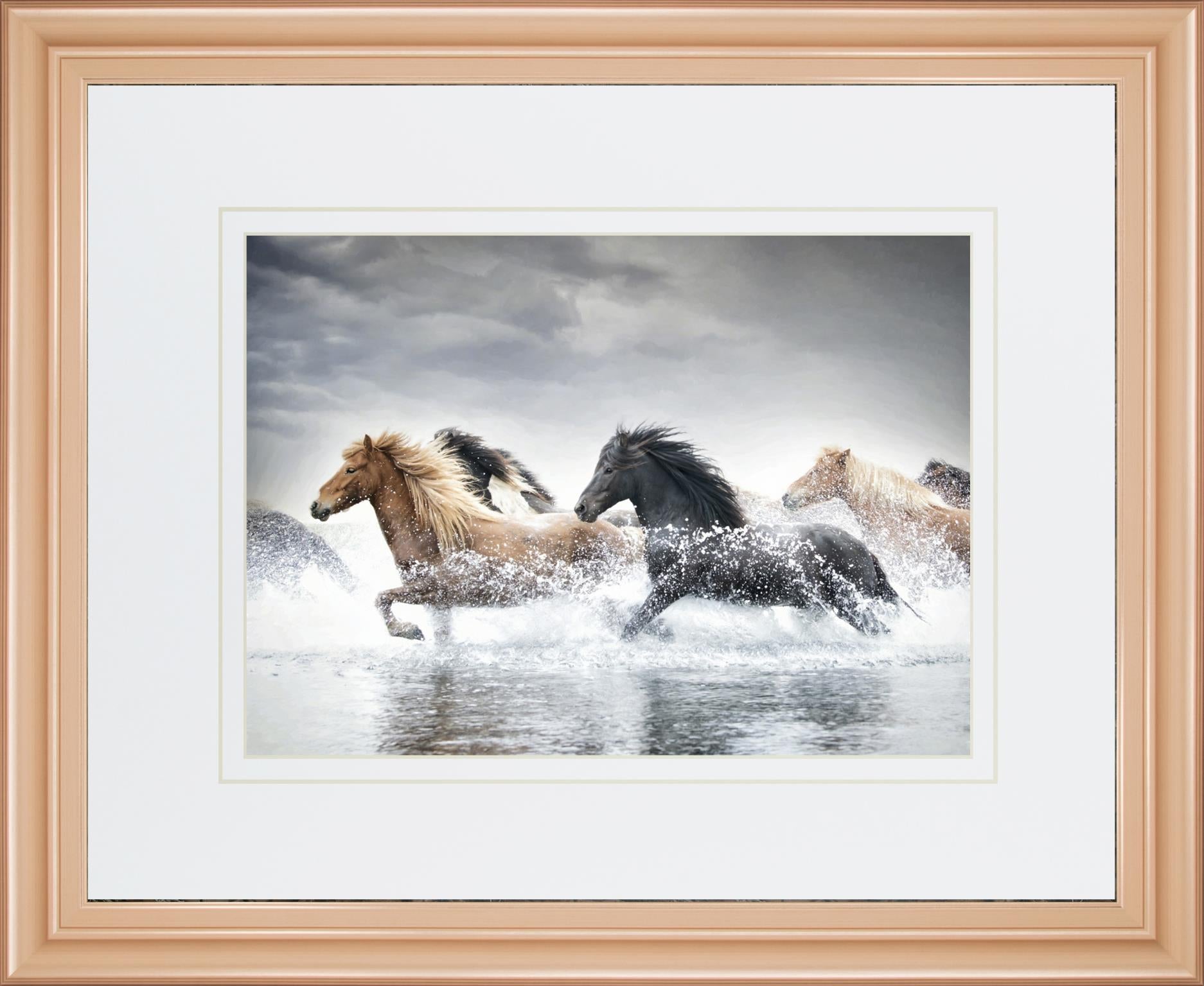 Horse Run V By Phburchett 34X40 Framed Print
