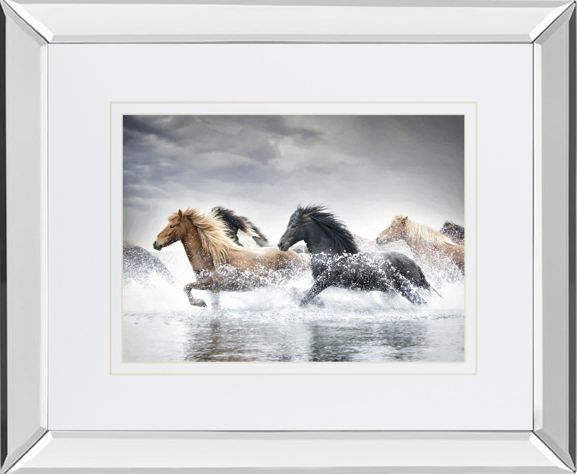 Horse Run V By Phburchett 34X40 Mirror Frame Print