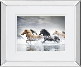 Horse Run V By Phburchett 34X40 Mirror Frame Print