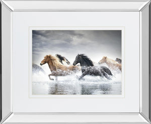 Horse Run V By Phburchett 34X40 Mirror Frame Print