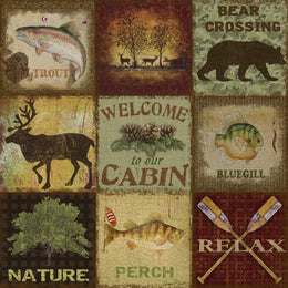 ***Monl*** Lodge Collage By Jean Plout (Framed) Giclee Canvas
