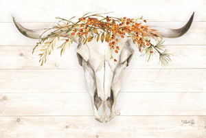 Fall Steer Skull By Marla Rae (Framed) Giclee Canvas