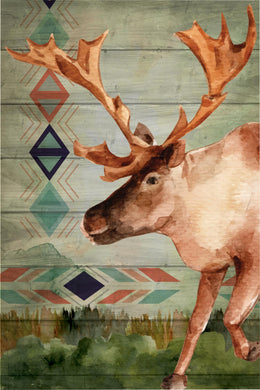 Moose By Nd Art (Framed) Giclee Canvas