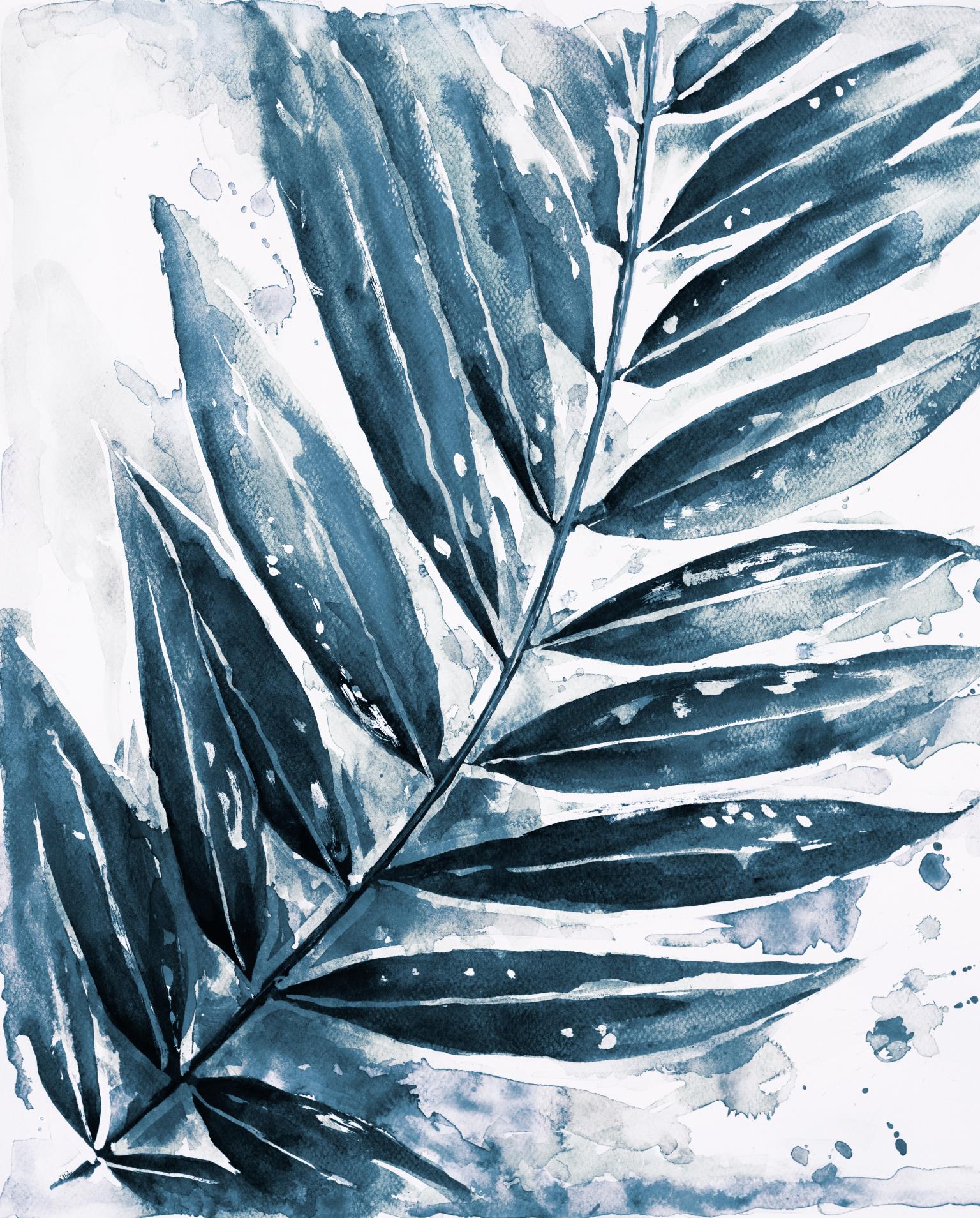 Blue Jungle Leaf I By Patricia Pinto (Framed) Giclee Canvas