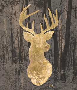 Gold Deer Bust By Patricia Pinto (Framed) Giclee Canvas