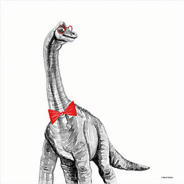 Longneck In A Bow Tie By Rachel Nieman (Framed) Giclee Canvas
