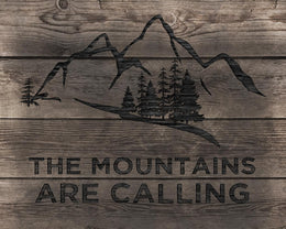 Mountains Are Calling By Cad Designs (Framed) Giclee Canvas