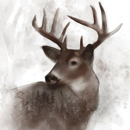 Forest Deer By Carol Robinson (Framed) Giclee Canvas