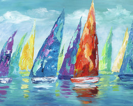 Fine Day Sailing Ii By Nan (Framed)(Small) Giclee Canvas