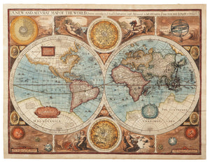 World Map (Framed)(Small) Giclee Canvas