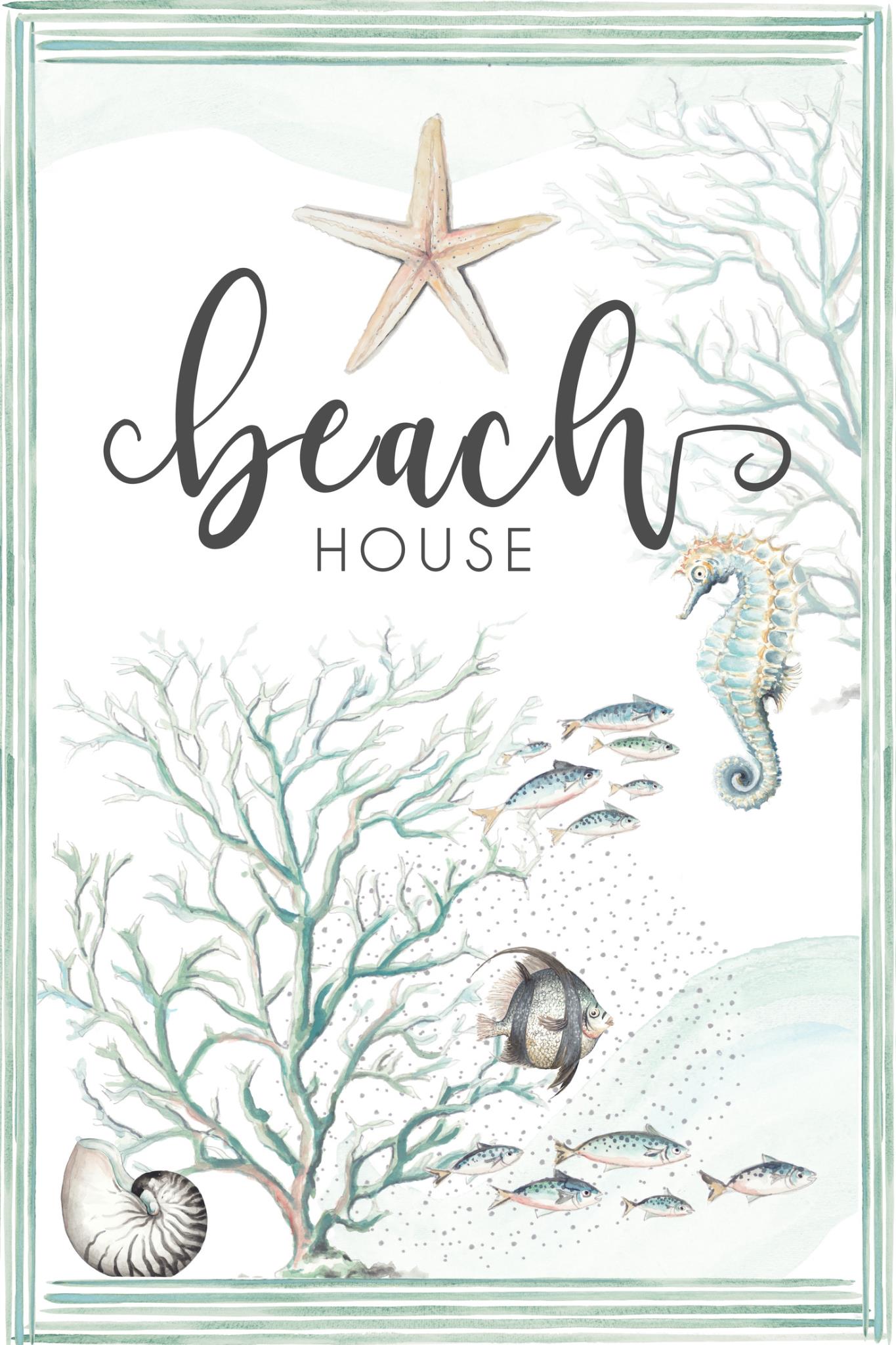 Beach House By Patricia Pinto (Framed)(Small) Giclee Canvas