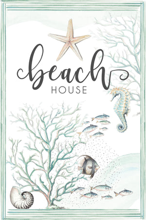 Beach House By Patricia Pinto (Framed)(Small) Giclee Canvas