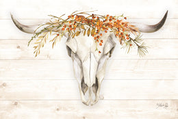 Fall Steer Skull By Marla Rae (Small)(Framed) Giclee Canvas