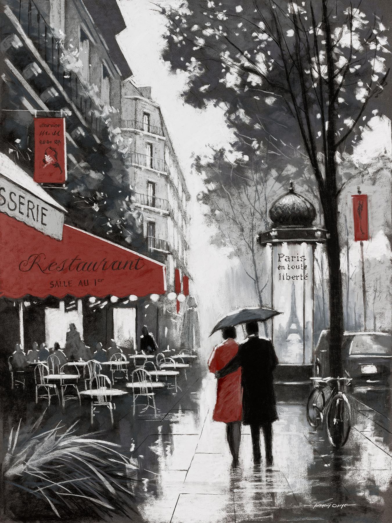 Rainy Paris Ii By A.Â Orme (Small)(Framed) Giclee Canvas