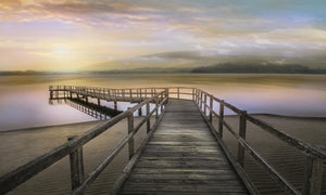 Morning On The Lake By Mike Calascibetta (Small)(Framed) Giclee Canvas