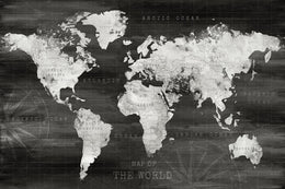 Industrial World Map By Natalie Carpentieri (Small)(Framed) Giclee Canvas