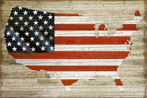 American Flag By Daniela Santiago (Framed)(Small) Giclee Canvas