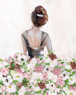 Floral Contemplation I By Tava Studios (Framed)(Small) Giclee Canvas