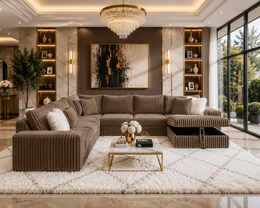 Forever Mocha Sectional With Pull-Out Bed