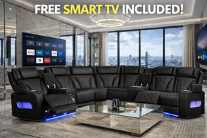 Spain Black Power Reclining Sectional