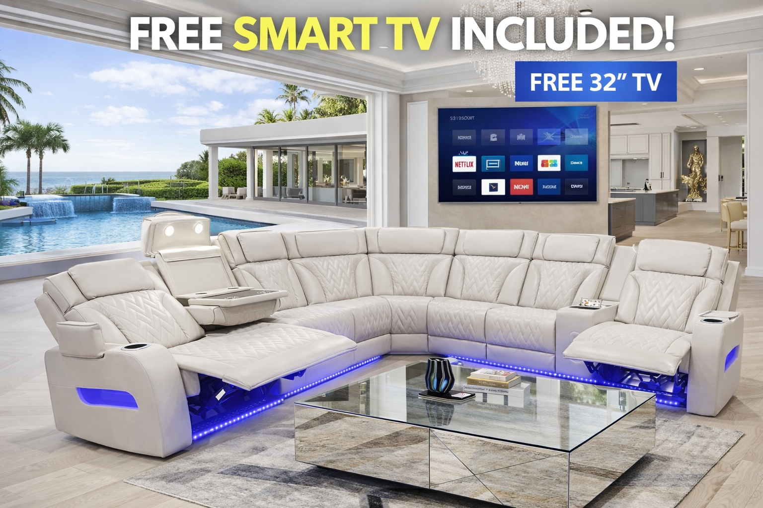 Barcelona Sand Power Reclining Sectional