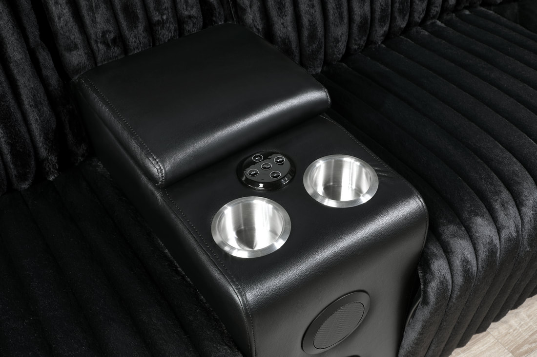 Flash Black Power Reclining Sectional
