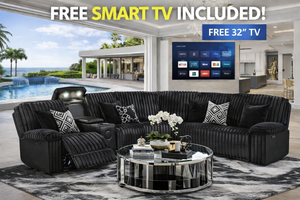 Flash Black Power Reclining Sectional