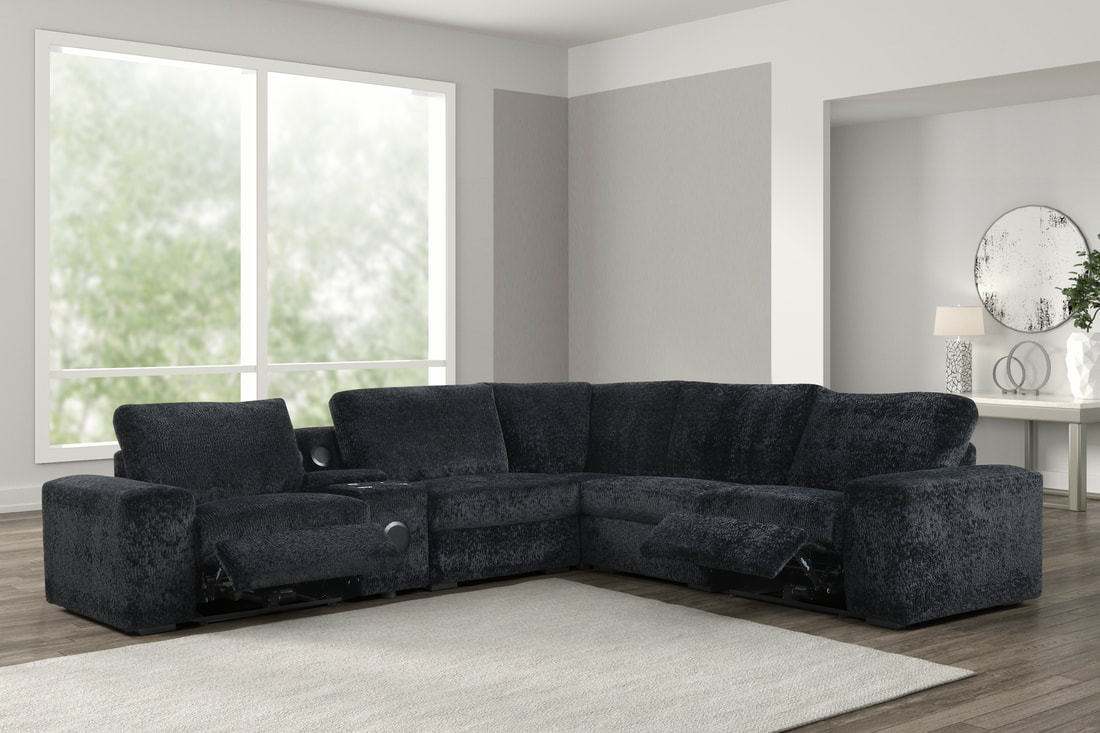 Amelia Black Power Reclining Sectional